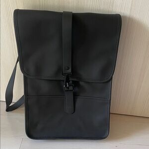 Rains Black Backpack for Men
